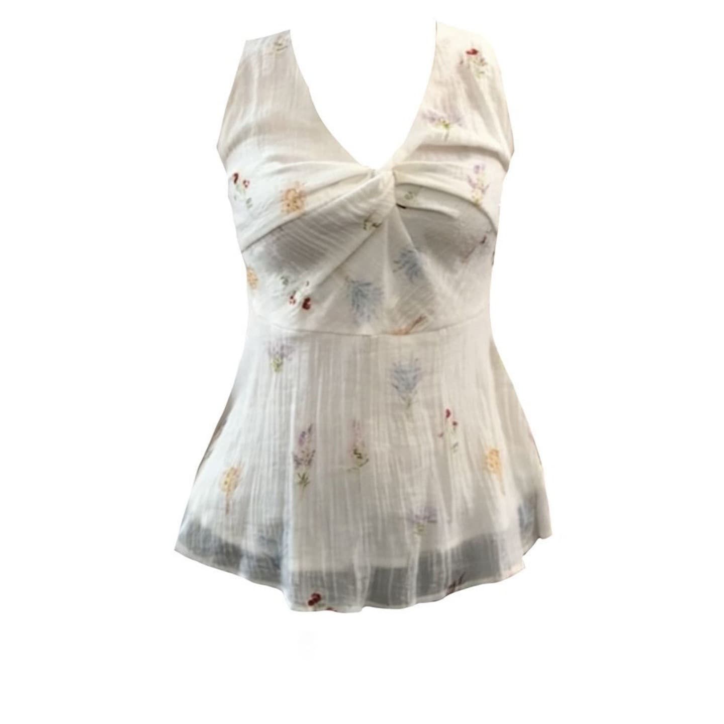 Summer Vacation Style Waist-Tie Halter Vest Top Plus Size Women's Fashion V-Neck Sleeveless White Top Trendy