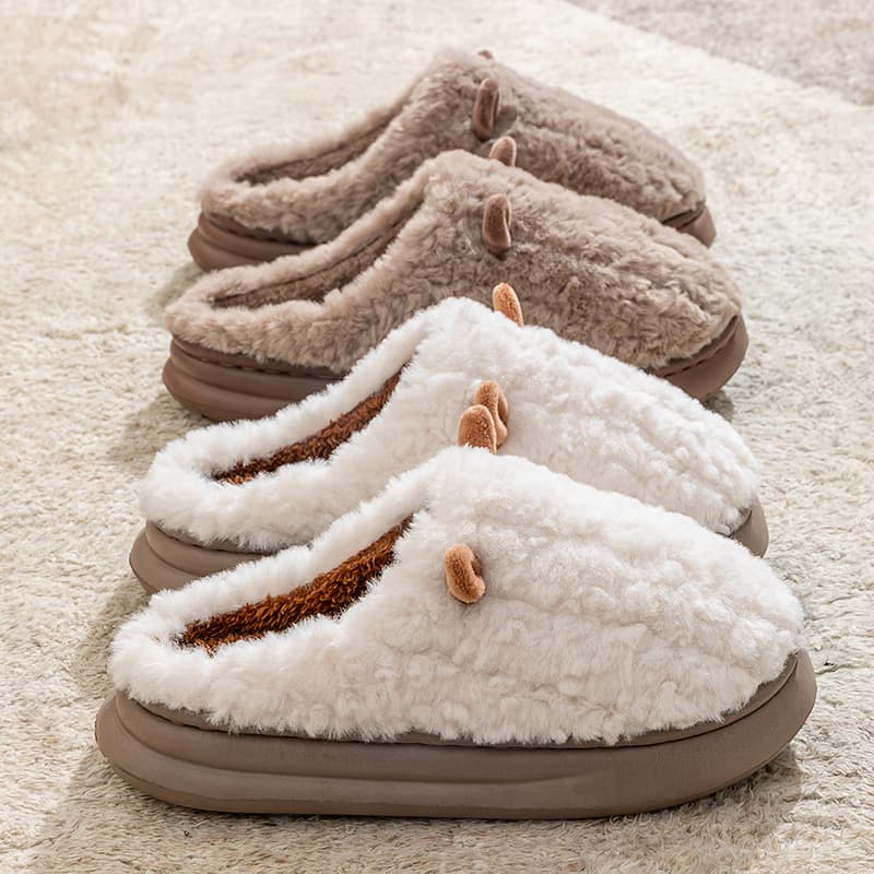 Women's Cotton Slippers Autumn Winter 2025 New Couple Style Men's Thickened Warm Non-Slip Home Maternity Shoes