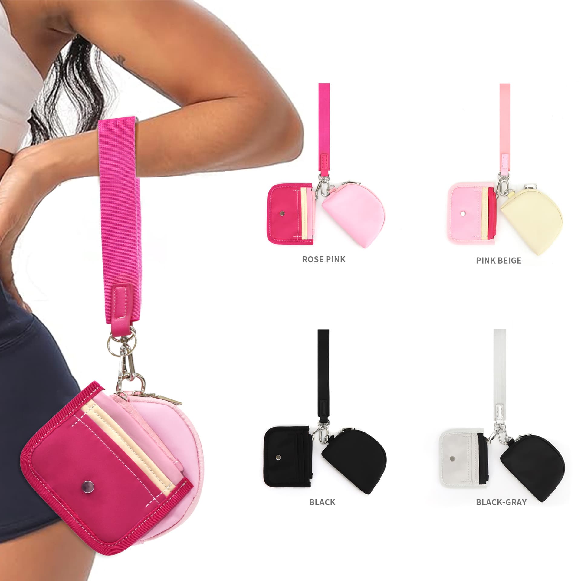 Spot Amazon cross-border hot-selling multi-functional card slot fashion women's wrist bag portable bank card mini coin purse