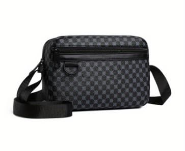 Cross-Border Men's Single Shoulder Crossbody Bag 2025 New Trendy Textured Fashion Highlight Printed Small Square Bag