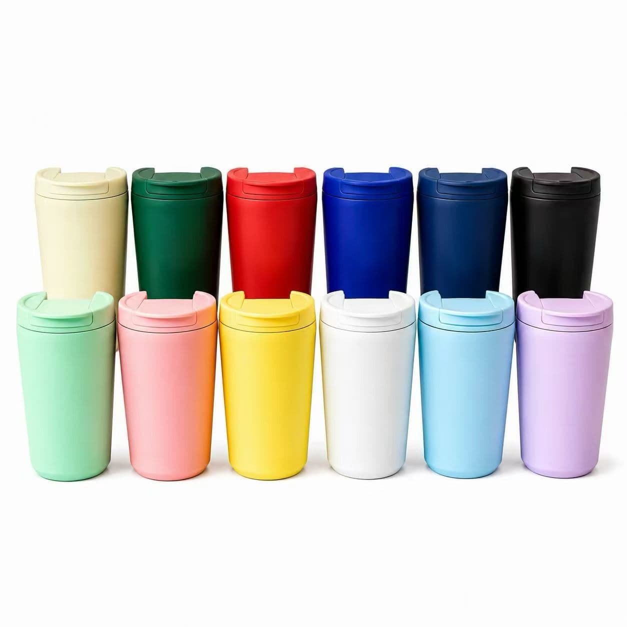 Cross-border 12oz Coffee Cup 304 Stainless Steel Portable High-Appearance Solid Color Direct Drinking Cup