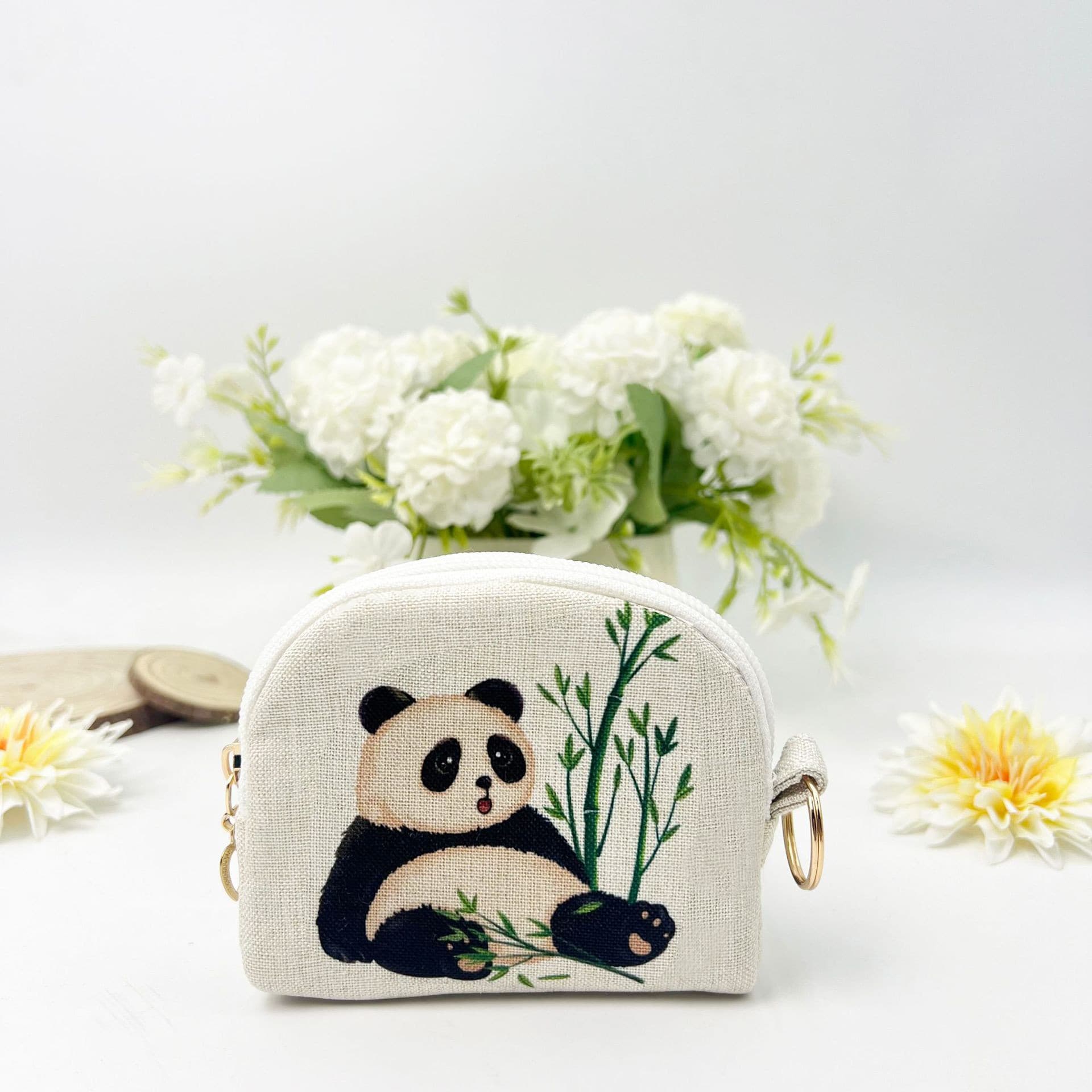 Digital Heat Transfer Zipper Coin Purse Shell Clutch Storage Bag Key Pouch Handmade Fabric Wallet Card Holder