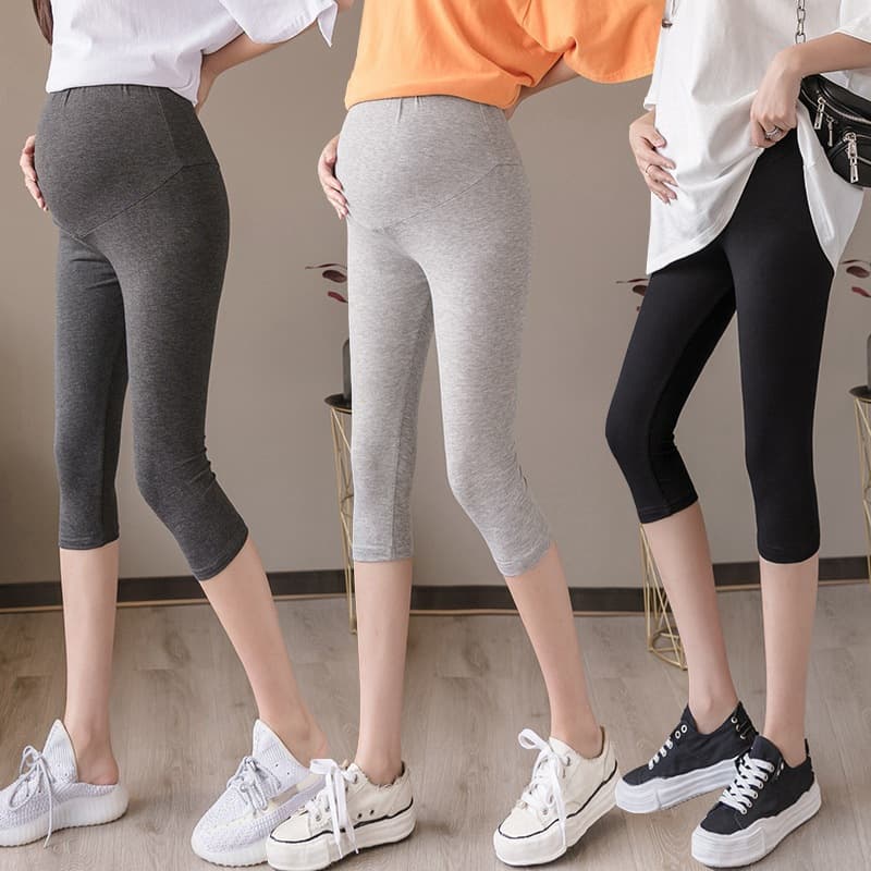High-Waist Elastic Maternity Pants, Slim Fit, Solid Color, Comfortable Casual Long Pants for Spring, Autumn, and Winter