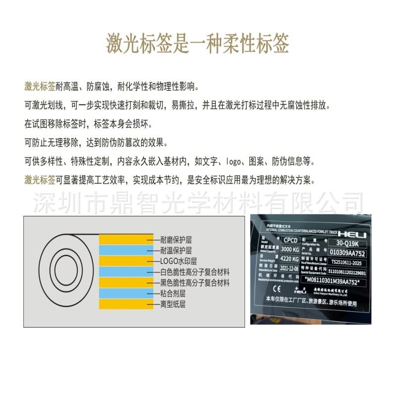 Automotive Battery Labels, Flexible Laser Film for Electric Vehicles, Laser-Printed Nameplates, Wear-Resistant, Waterproof by Dingzhi
