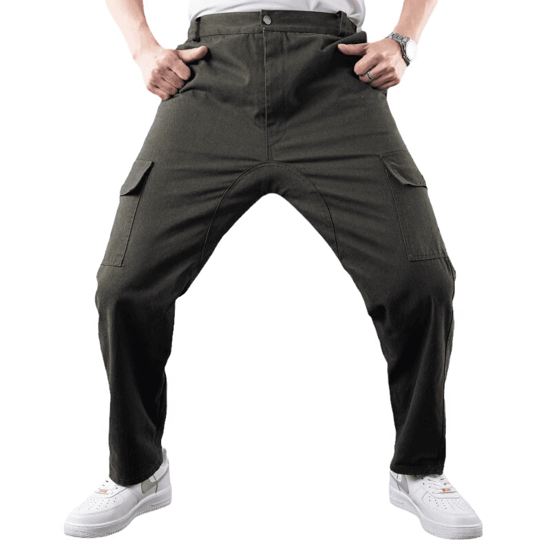 Canvas Work Pants with Reinforced Crotch, Heat-Resistant and Wear-Resistant Mechanic Welding Workwear Trousers, Thickened Protective Coveralls