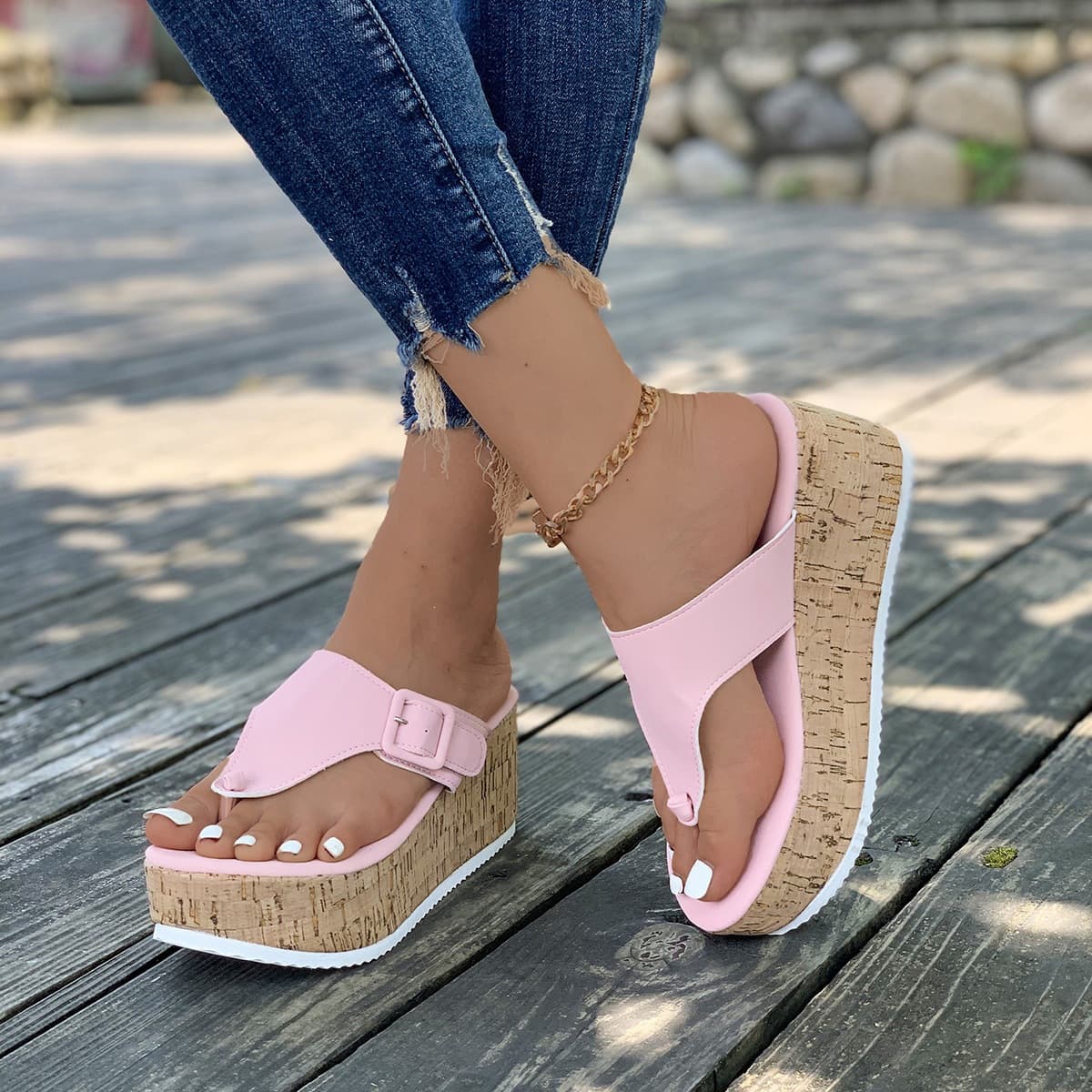 European and American cross-border wishslip thick bottom size Amazon rs large size 2023 women's slippers summer wholesale large size