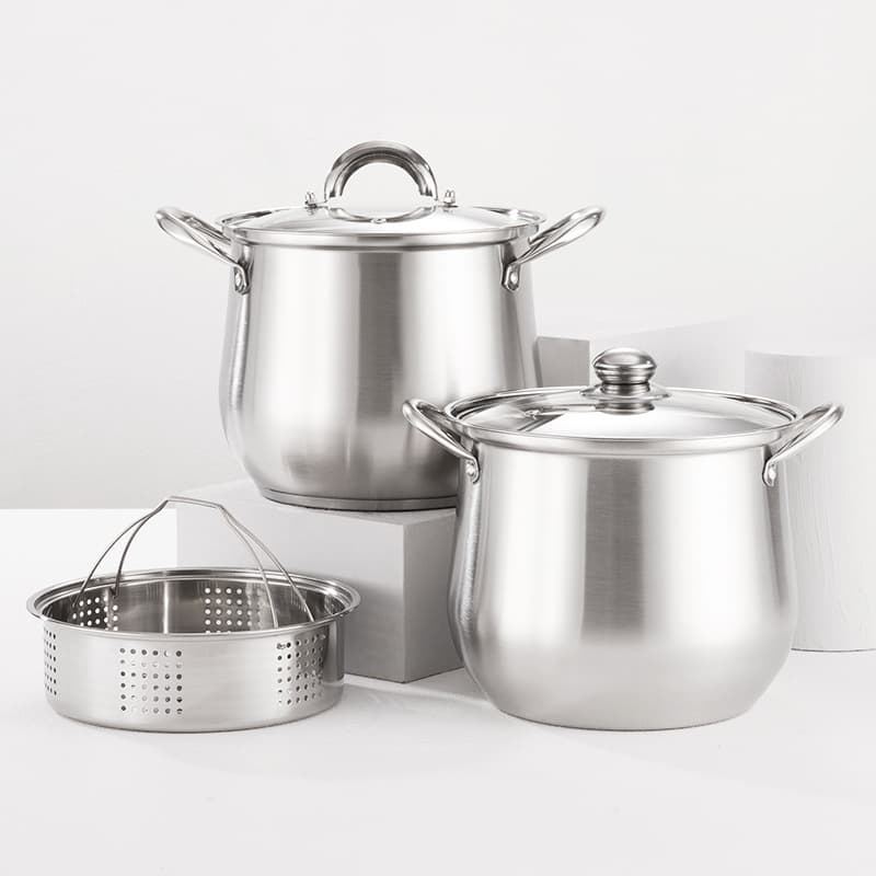 Stainless steel pot belly pot, large capacity, household soup pot, double-eared drum-shaped soup steamer, stew pot, multi-purpose pot wholesale