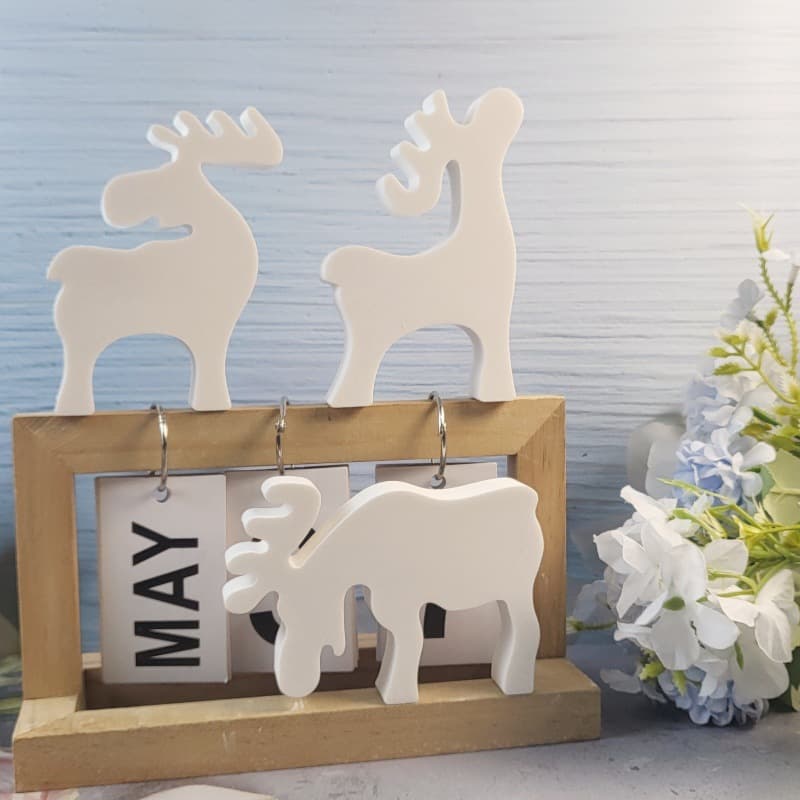 S0611 Three Elk Ornament Decoration Cement Plaster Silicone Mold DIY Silicone Mold