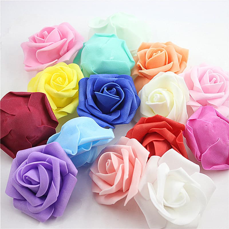 7cm PE Foam Rose Head Foam Roses Wedding Valentine's Day Bouquet Artificial Flowers Packaging Material Simulation Flowers