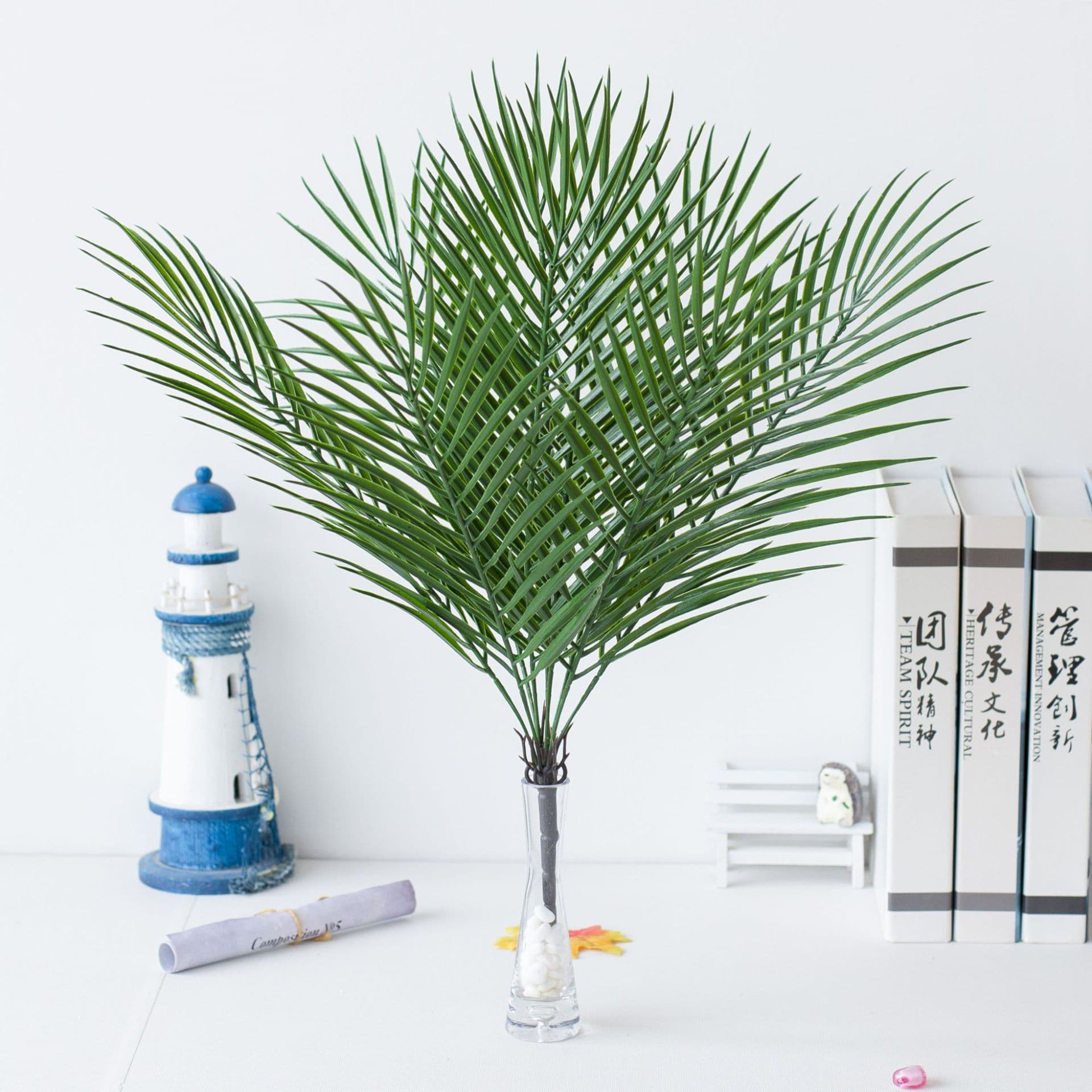 Nine-headed ironwood leaves, fern leaves, areca palm, artificial plant wall, Persian grass, wedding artificial flowers, aisle decoration leaves