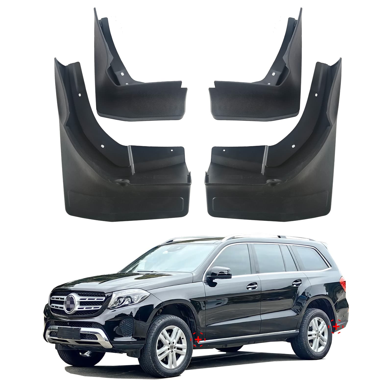 Compatible with 2016-2019 Mercedes-Benz GLS Without Pedal Cross-Border Car Mud Flaps