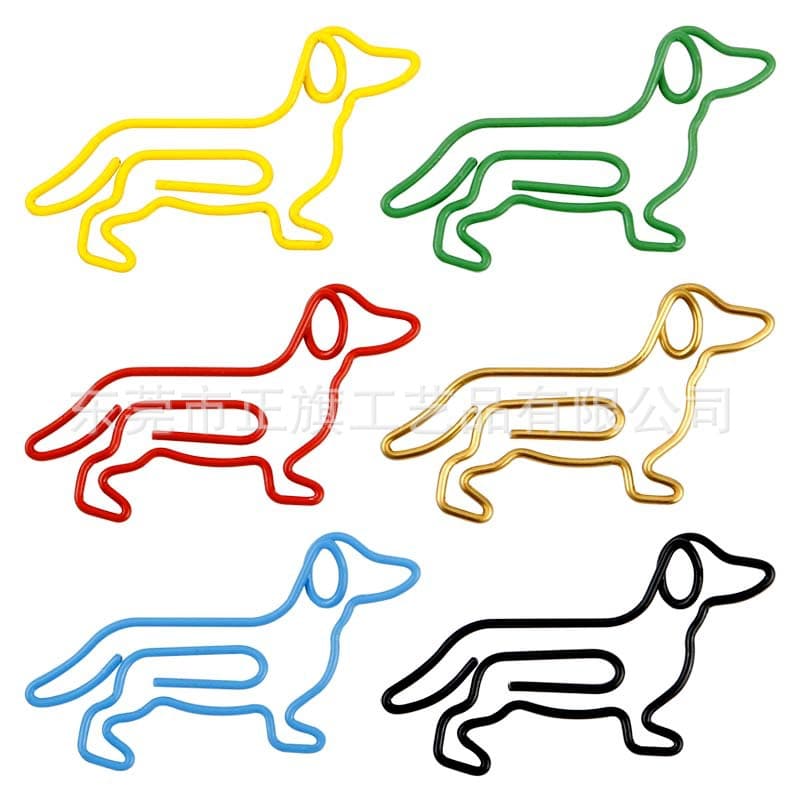 Dachshund, unicorn 6-color paper clips, sitting dog clips, flamingo, Christmas tree-shaped novelty clips.