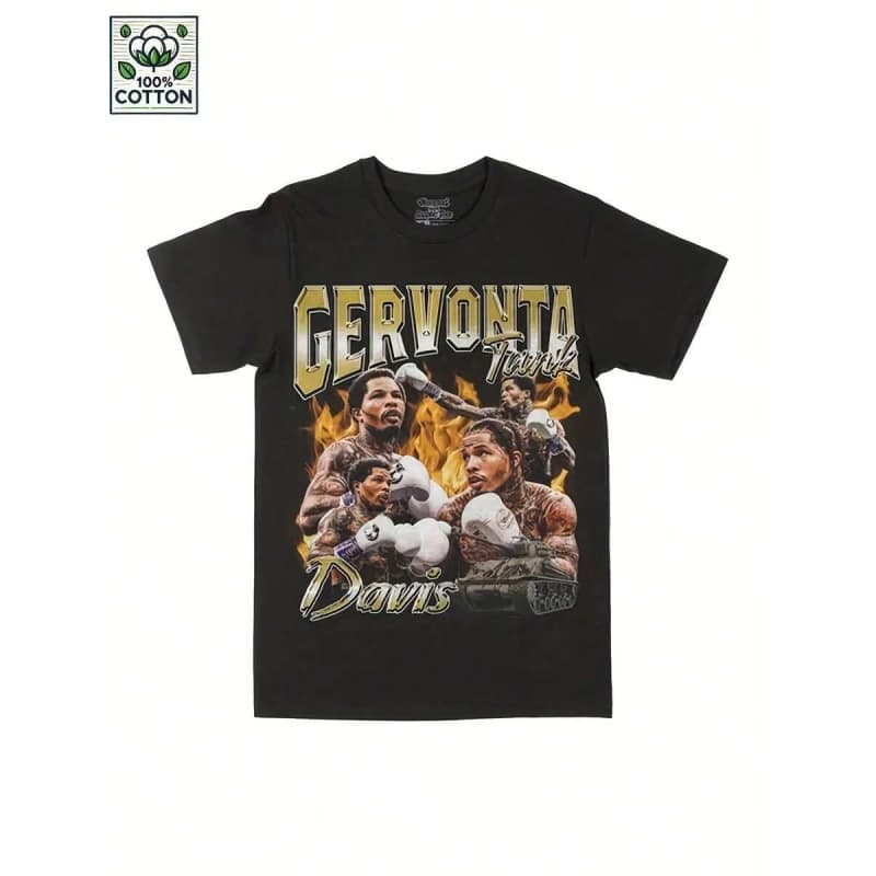 Euromax cotton Gervonta 'Tank' Davis Boxing Graphic T-Shirt - Black