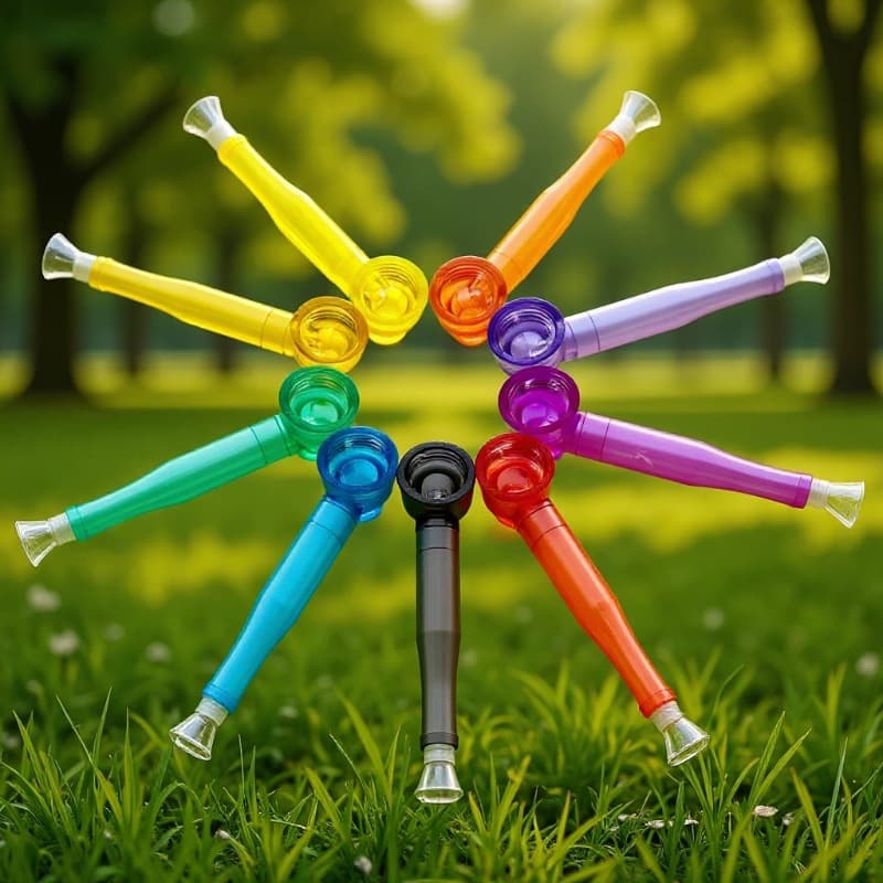 Cross-border Glass Plastic Water Pipe Detachable Colorful Plastic Smoking Pipe Portable Mini Smoking Pipe Head