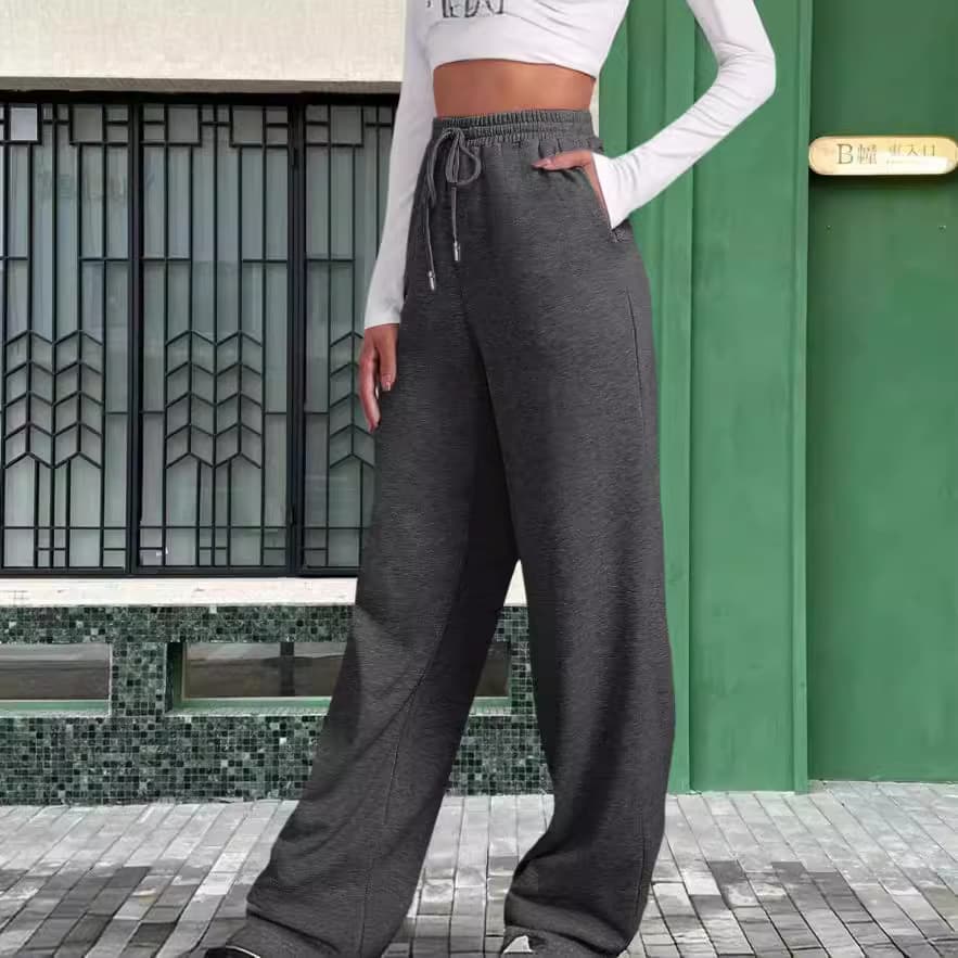 European and American cross-border Amazon 2024 spring and autumn same style versatile loose sports and leisure straight pants for men and women