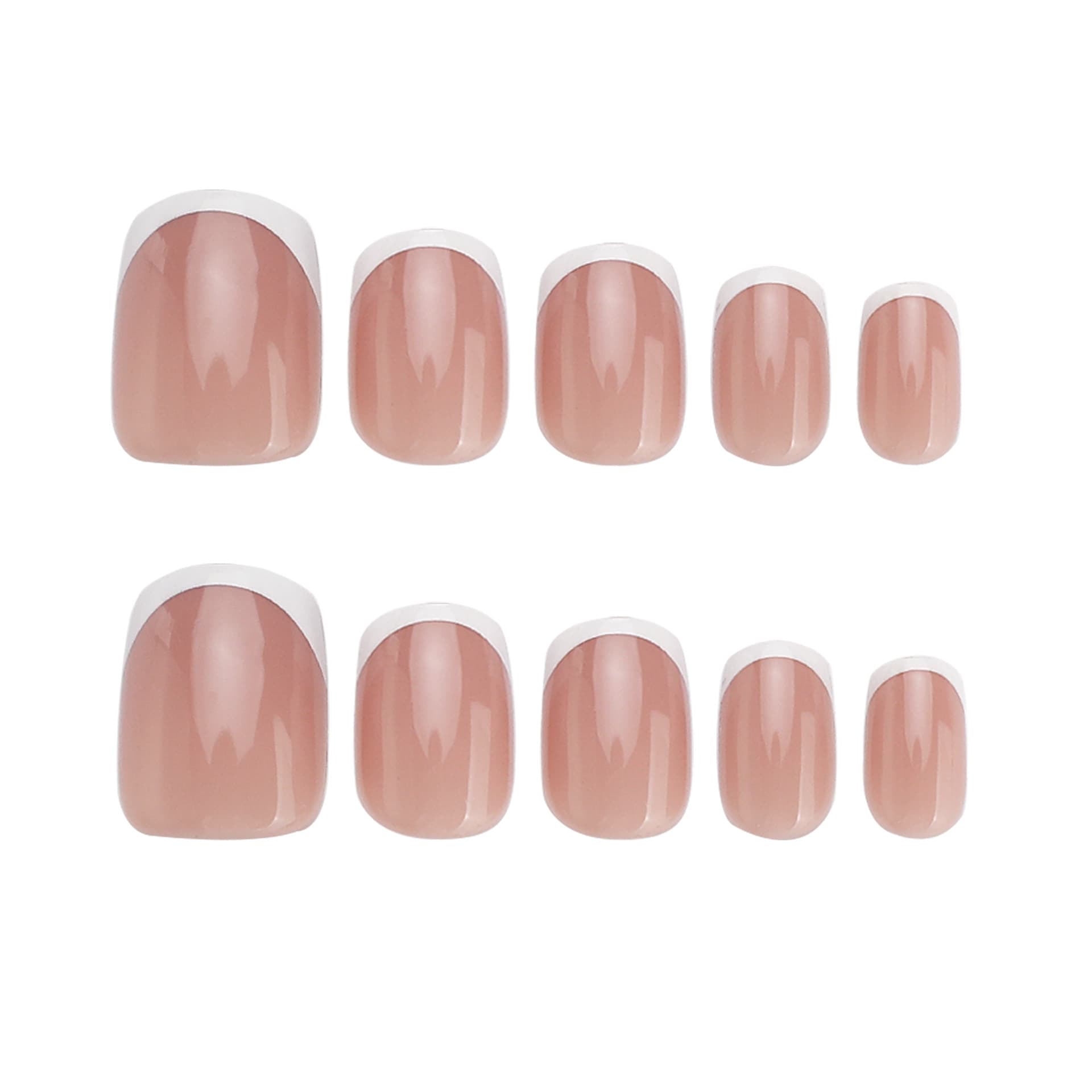 Lefan Simple White French Wearable Nails Short Square Short Square Foreign Trade Wearable Fake Nails Nail Tips Wholesale