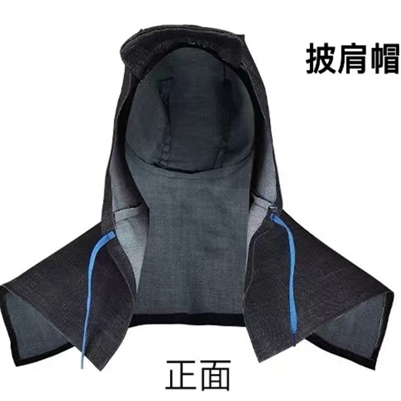 Denim Dust-proof Cape Hood, Cement Loading/Unloading Work Cap, Welding Grinding Goggles Breathable Cap, Labor Protection Windproof Hood Protection