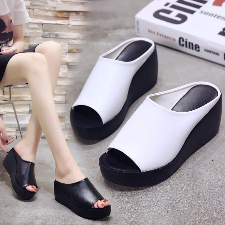 Women's Summer New Style Sandals and Slippers, Elegant Fashion One-Strap Wedge Heel Outdoor Platform Beach Shoes