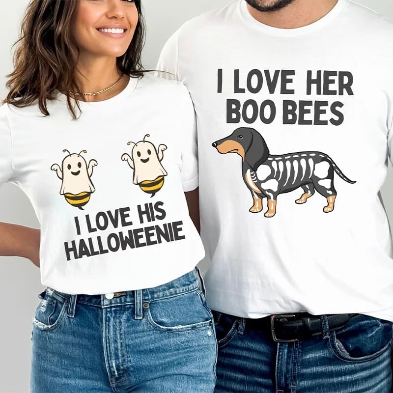 Long-term available Matching Halloween Couple Shirt Unisex Funny Gifts for