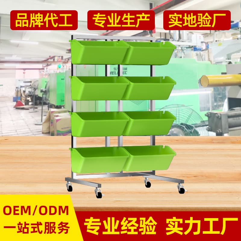 Custom Stainless Steel Mobile Balcony Multi-Layer Flower Rack Vegetable Planting Strawberry Planting Pot Set Flower Pot Wholesale