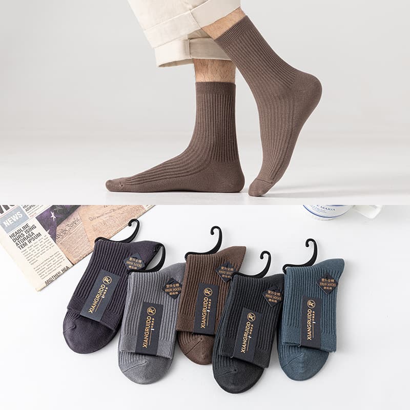 Zhuji Cotton Socks Men's Mid-Calf Spring/Autumn Anti-Odor Moisture-Wicking Cotton Socks Long Cotton Men's Socks Wholesale