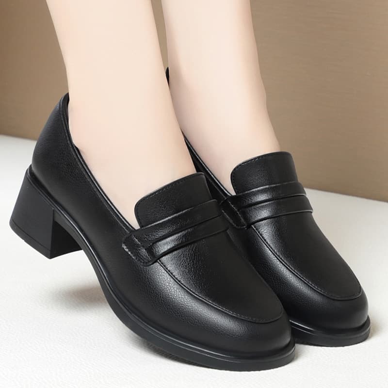 Drop Shipping Loafers Women Spring Autumn Women's Shoes Soft Sole Comfortable Work Shoes Single Shoes Black Leather Shoes Work Shoes