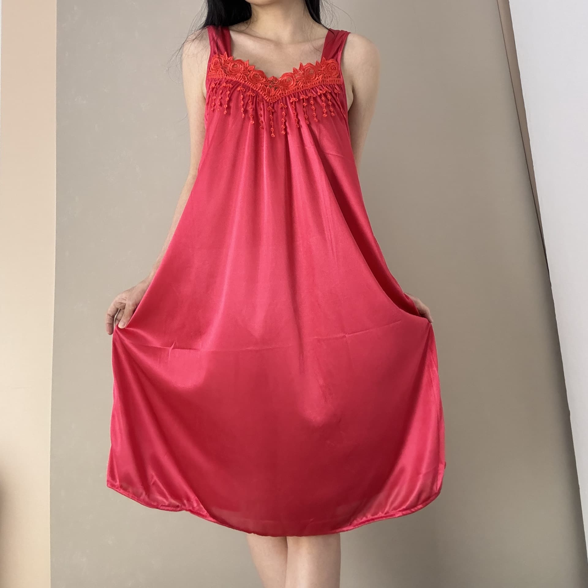 Strap Nightgown Summer Sexy Silk-like Pajamas for Women Plus Size V-Neck French Pajamas Lingerie Homewear Cross-border