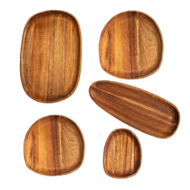 Acacia wood tray irregular wedding birthday housewarming cake display tray wooden cake dried fruit bread tray
