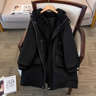 Plus Size Women's Winter Casual Cotton Coat Jacket for 300 lbs, Extra Large Bust 160 cm, Loose Fit