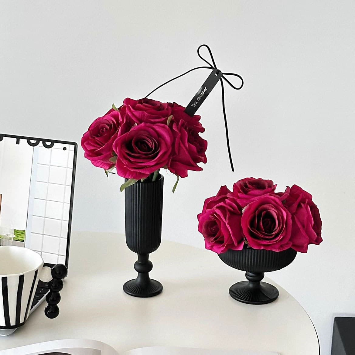 Aromatherapy Diffuser Imitation Handmade Rose, Artificial Flower, High-End Realistic Dining Table Floral Arrangement Ornament