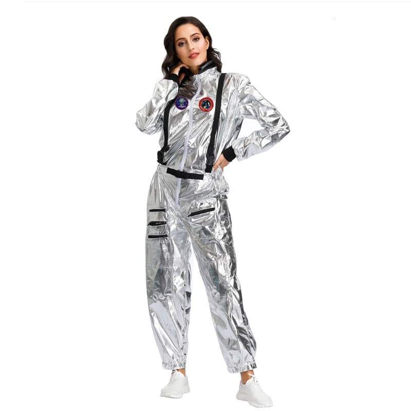 Adult Halloween Costume Wandering Earth Space Suit COS Role Play Suit Astronaut Silver Jumpsuit