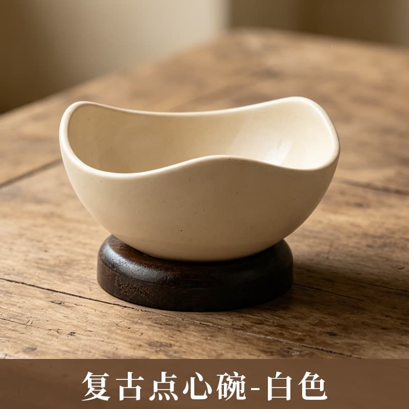 Retro Style Plastic Dessert Tableware Snack Bowl Appetizer Plate Fruit Plate Individual Restaurant Hotel Ice Cream Cup