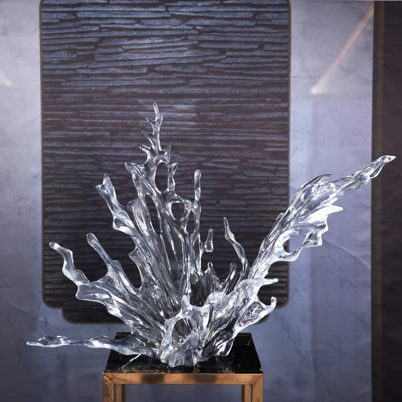 Transparent water splash ornaments modern light luxury transparent resin sculpture wave ornaments hotel lobby model room art