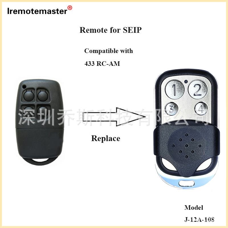 433.92MHz Learning Code 4-Button Garage Door Remote Control Compatible with RC-AM Remote Control