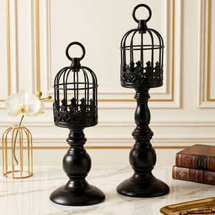 Factory Direct Cross-Border Metal Tabletop Candle Holder European Birdcage Iron Candle Holder Wedding Home Decoration Customizable