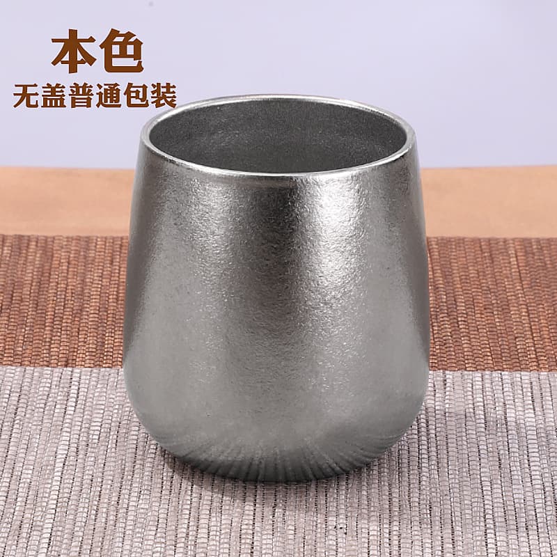 Pure titanium outdoor tea cup double-layer insulated goose egg cup colorful ice flower titanium cup camping travel portable cup beer cup