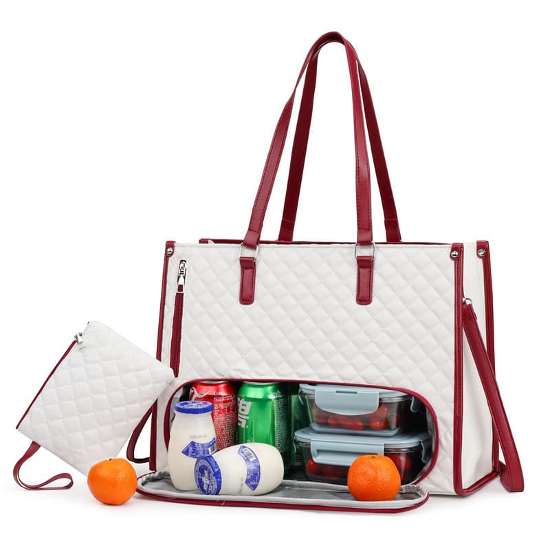 New 2-in-1 Tote Bag Lunch Bag Set Large Tote Bag for Women Insulated Lunch Box Women Crossbody Laptop Bag