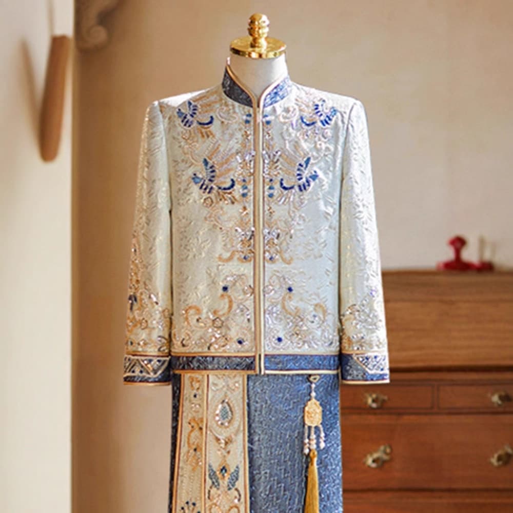 New Chinese Men's Xiuhe Suit 2025 New Groom Wedding Pickup National Style Tang Suit Banquet Attire High-End Plus Size