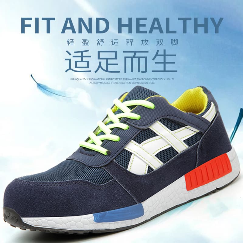 Cross-border Lightweight Breathable Fashion Safety Shoes Men's Steel-toe Anti-smashing Anti-piercing Breathable Soft-soled Safety Work Shoes