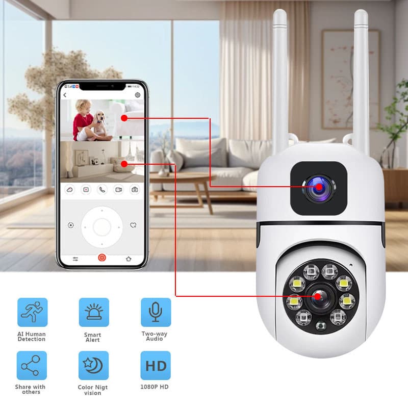 WiFi camera home remote mobile phone wireless indoor monitor 360-degree no dead angle home high-definition night vision