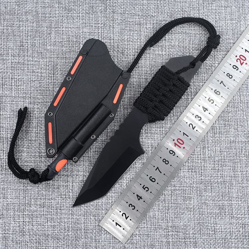 Outdoor small knife self-defense knife stainless steel field survival hunting knife fruit peeler integrated steel hardness
