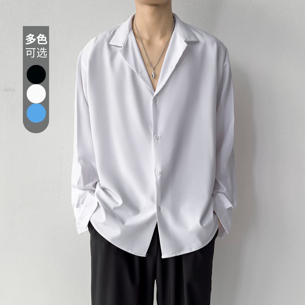 2026 Spring/Autumn Gradient Shirt Men Long Sleeve Korean Slim Fit Student Trendy Handsome Shirt Thin Jacket