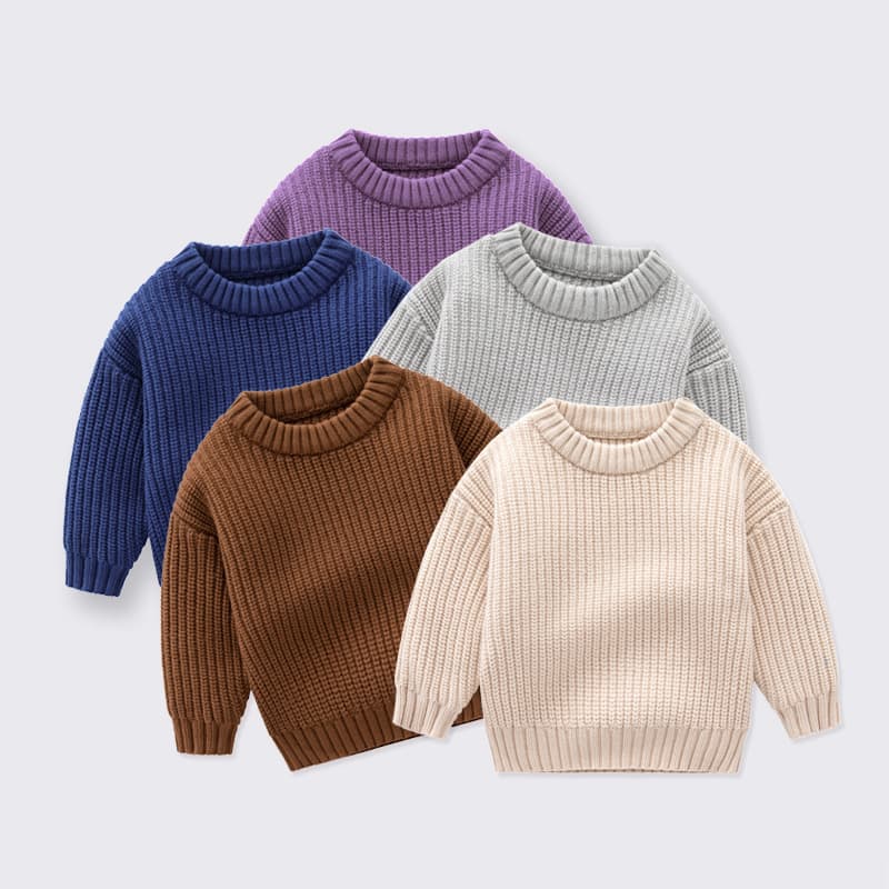Loose-fit Round Neck Baby Sweater For Autumn/Winter Knitted Top For Women's Baby Children's Wear