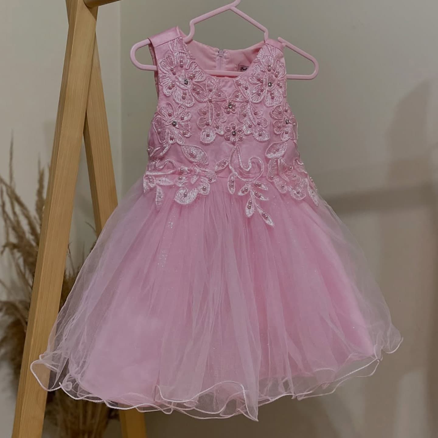 1st Birthday Dress for Baby Girl Princess Dress Pink Tulle Skirt Bow Toddler Princess Dress