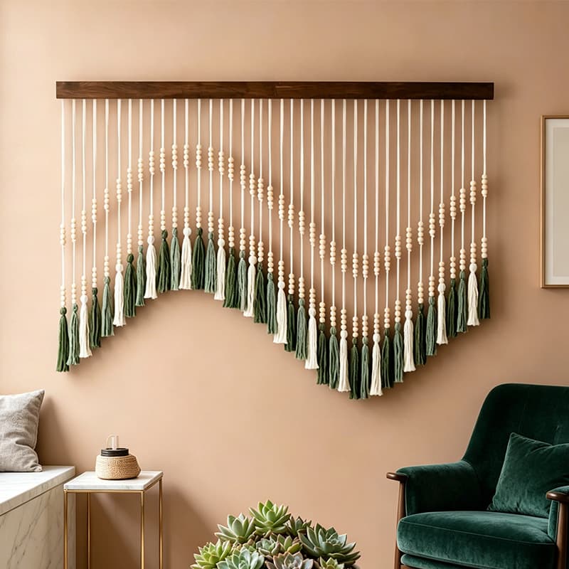 New Bohemian Wall Decor Handmade Tapestry Cotton Rope Bedroom Decor Wall Hanging Braided Tassel Home Decor Wall Decor