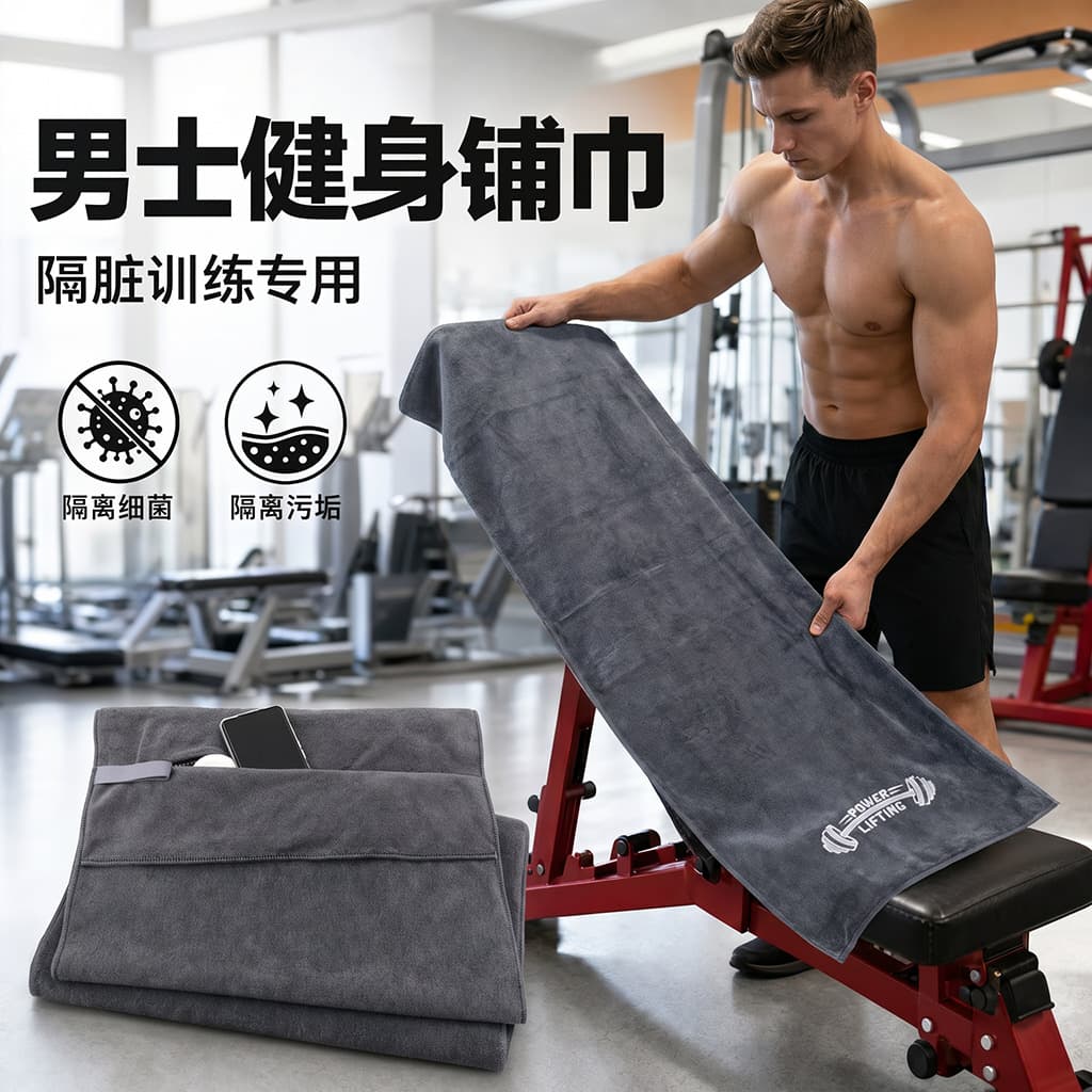 Gym multi-functional dirty towel, sweat-absorbent sports towel, yoga mat towel, soft water-absorbent sweat towel, customized