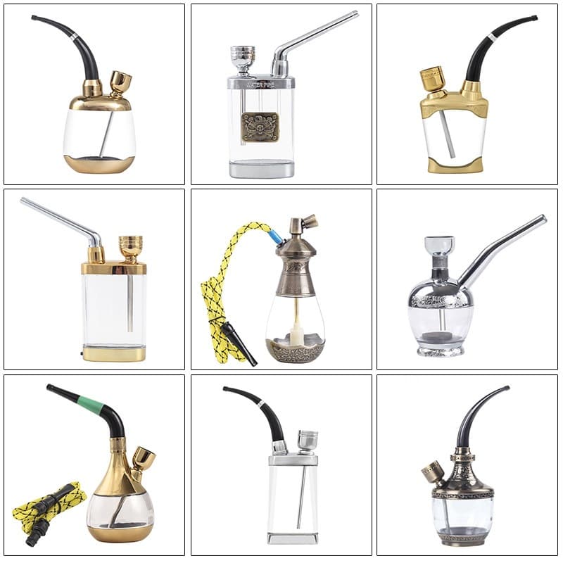 Classic Hookah Set Portable Filter Cigarette Tobacco Dual-Use Water Pipe Size Options Hookah Bowl Water Pipe