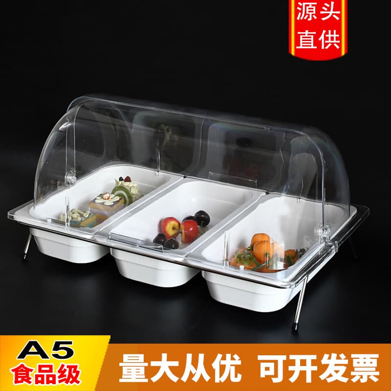 Cake Buffet Plate Multi-Compartment Plate Dust Cover Cooked Food Display Plate Dish Cover Plastic Dessert Platter Fruit Plate