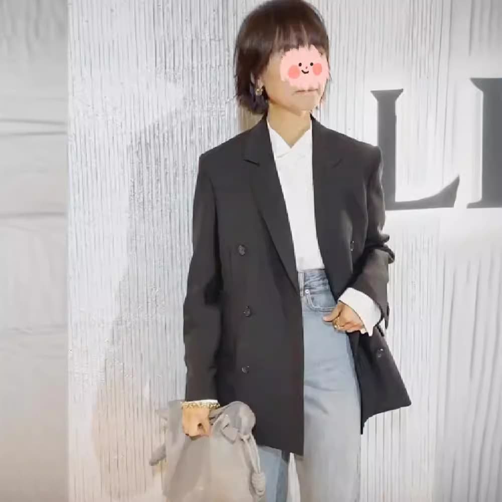 Yuanquan Same Style Black Casual Blazer for Women 2024 Early Spring New Petite High-End Sense Blazer