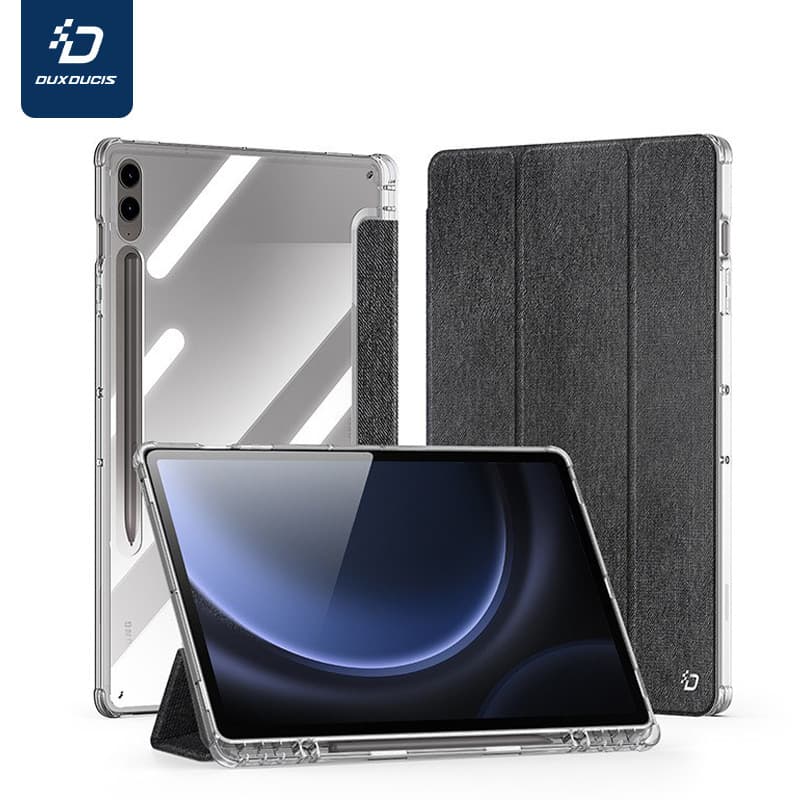 Transparent Protective Case for Samsung TabS10Plus A9Plus Vintage Simple Design Tablet Cover Shockproof Stand Function